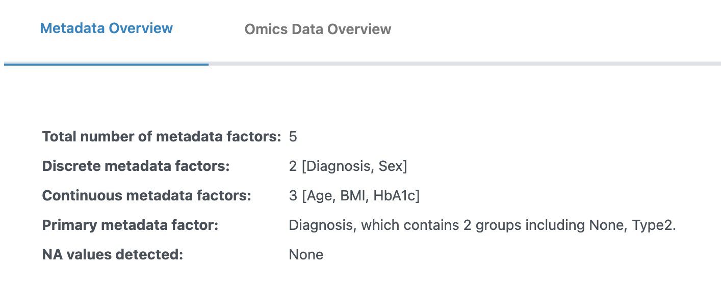 Metadata Overview Tab